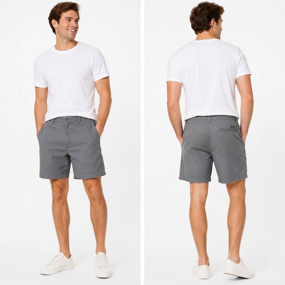 Columbia Gray Chino Shorts Men's 36W Cotton Casual